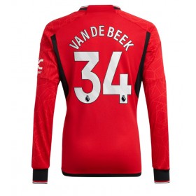Manchester United Donny van de Beek #34 Hemmakläder 2023-24 Långärmad